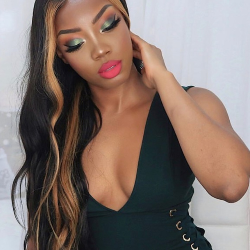 Dark green low neck dress